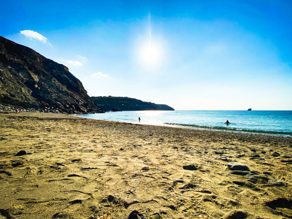 Trevellas Porth at high tide