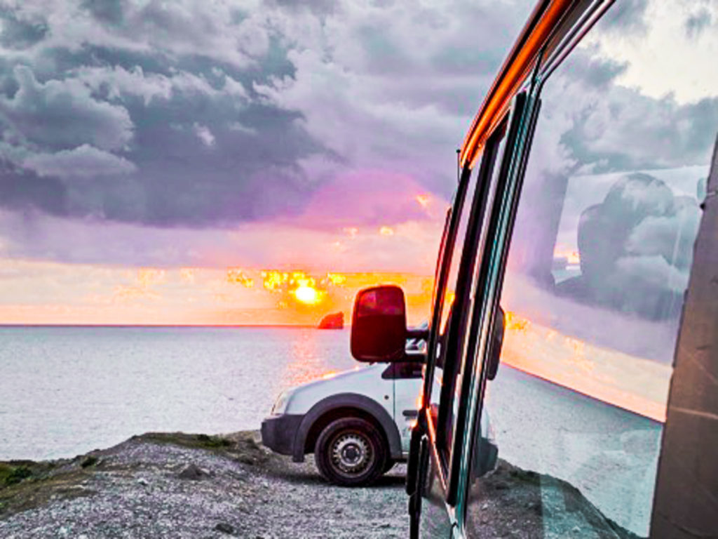 Parking Campervan at Trevellas Porth