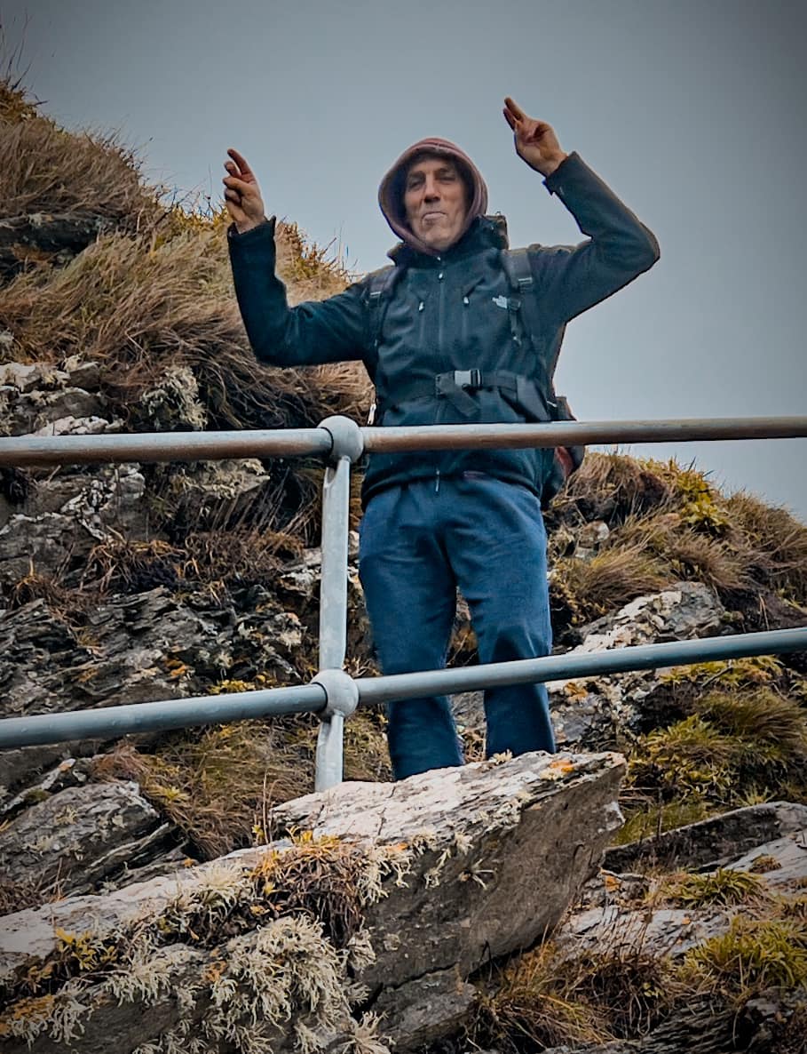 Steps down to the rock pool