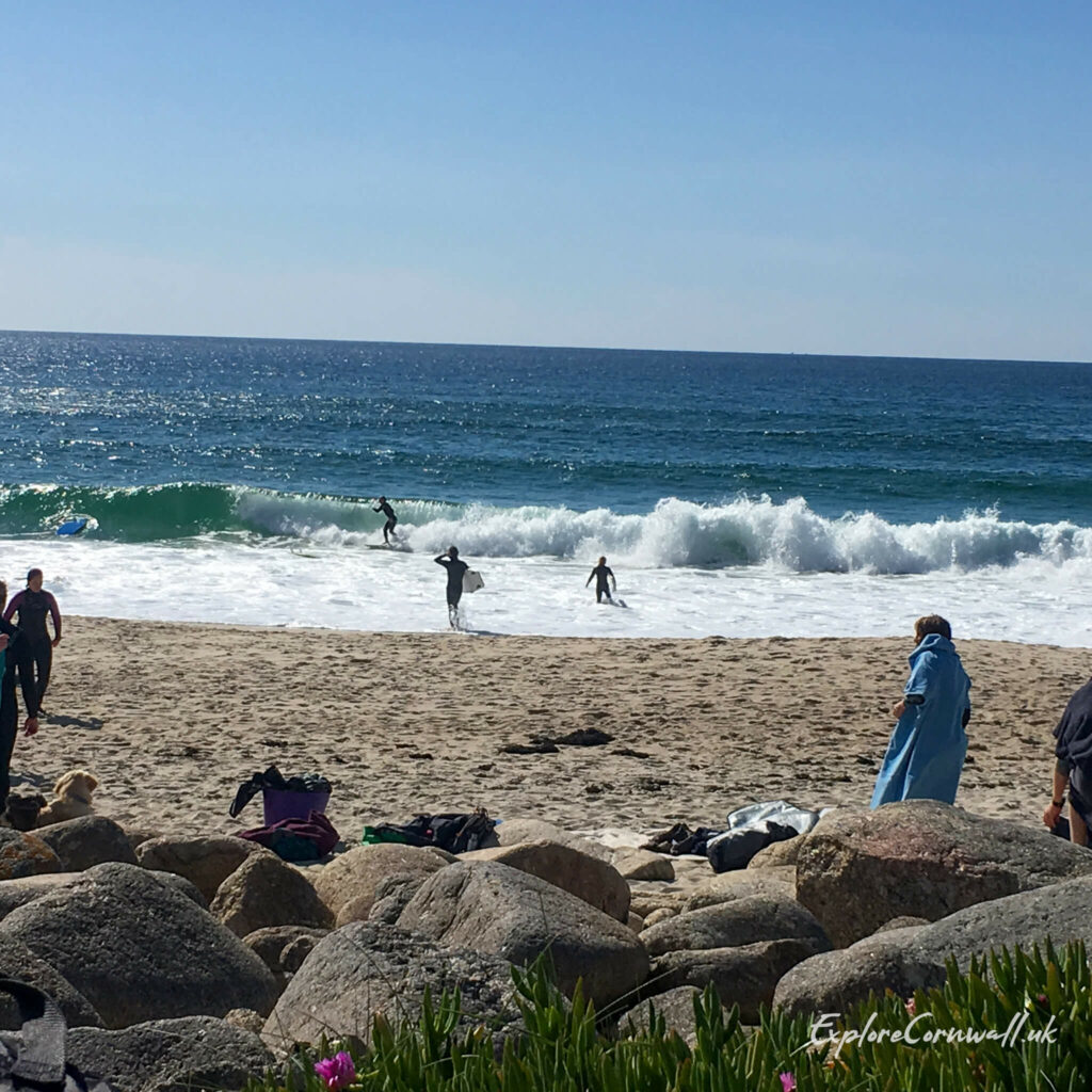 Surfing at Gynver Beach