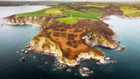 The Gribbin & Gribbin Head Daymark by drone